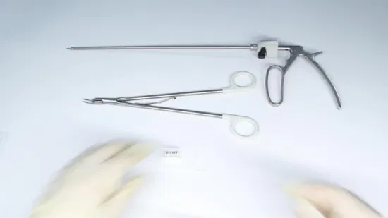 Instrumento laparoscópico del clip de ligadura Hemolok del aplicador de clip reutilizable
